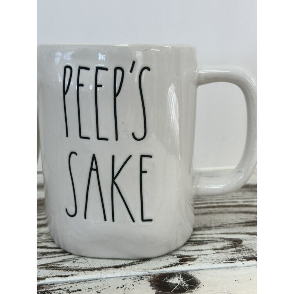 Rae Dunn Coffee Mug Set Peeps Sake And Happy Easter Artisan Collection White - Picture 3 of 8